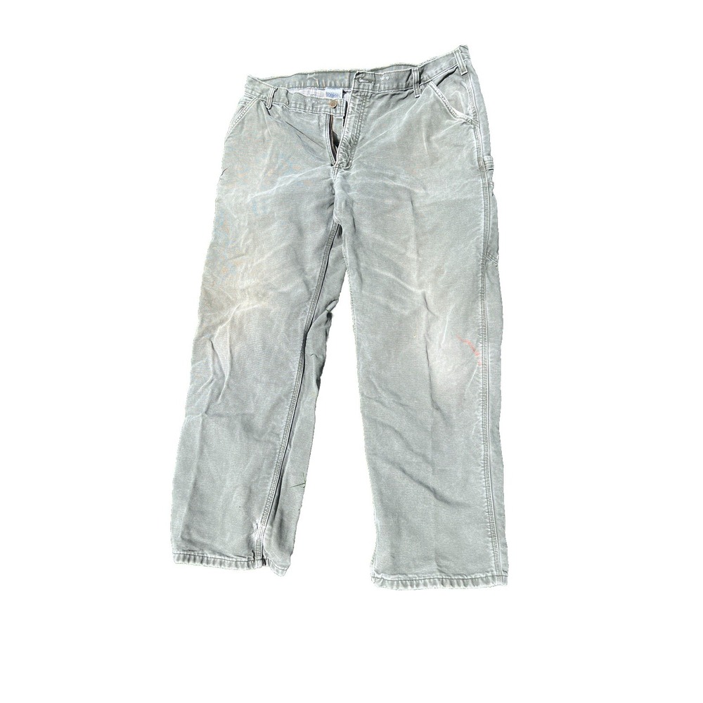 Vintage Y2K Carhartt Pants 40x32 Flannel Lined 2005 Dungaree Distressed Jeans